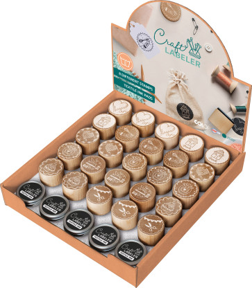 CRAFT LABELER Handarbeits-Holzstempel Display (8 + 5)