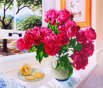 DIAMOND DOTZ Roses by the Window 57x49 cm