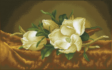 DIAMOND DOTZ Magnolias on gold velvet 66x41 cm