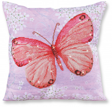 DIAMOND DOTZ Kissen Papillon Abricot rosa 45x45 cm