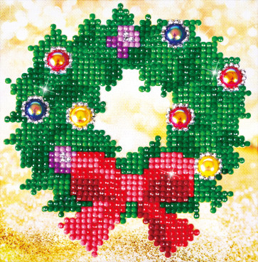 DIAMOND DOTZ Christmas Wreath Picture 13,5x13,5 cm  (3 St)