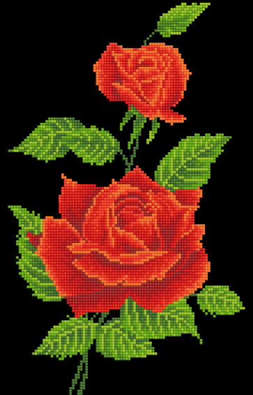 DIAMOND DOTZ Red Rose Corsage 27x42 cm  (2 St)