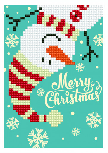 DIAMOND DOTZ Grußk. M. Christmas Snowman 12,6x17,7cm  (3 St)