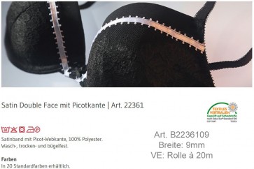 Satin Double Face mit Picotkante 9mm