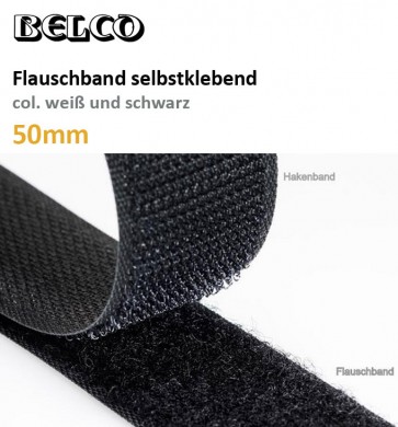 Klett-Flausch(Velours)skl.BELCO; weiß,schwz.