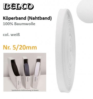 Köperband Nr.5  BELCO, weiß