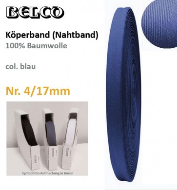 Köperband Nr.4  BELCO, blau, 30°C wb.