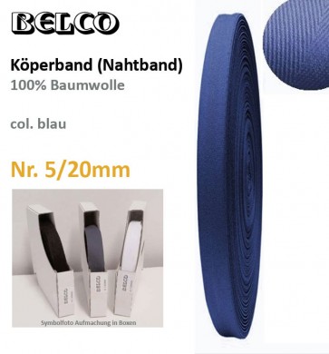 Köperband Nr.5  BELCO, blau, 30°C wb.