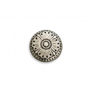 15mm Trachtenknopf gem, Blumenmotiv, m.Öse