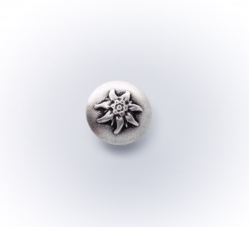 28mm Dirndlknopf Met. Halbkg. Edelweiß, asi