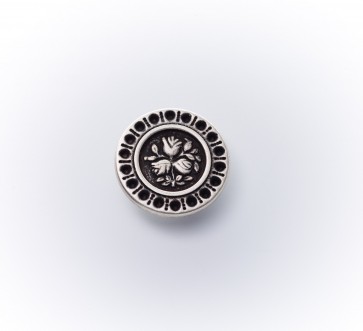 28mm Dirndlknopf Met. rf. Blumen , asi