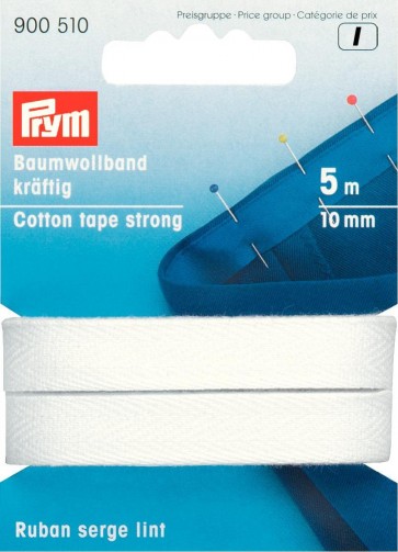 Prym Baumwollband kräftig 10 mm weiß