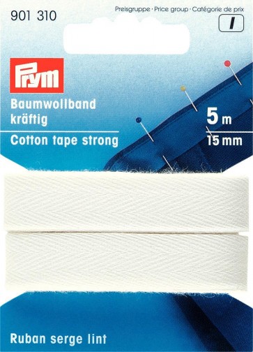 Prym Baumwollband kräftig 15 mm weiß
