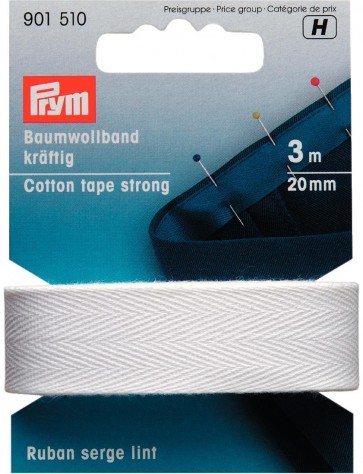 Prym Baumwollband kräftig 20 mm weiß
