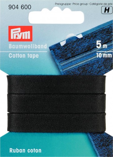 Prym Baumwollband 10 mm schwarz