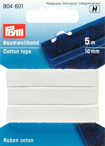 Prym Baumwollband 10 mm weiß