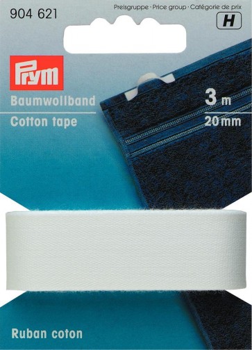 Prym Baumwollband 20 mm weiß