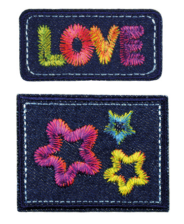 Prym Applikation Jeans LOVE, mehrfarbig #