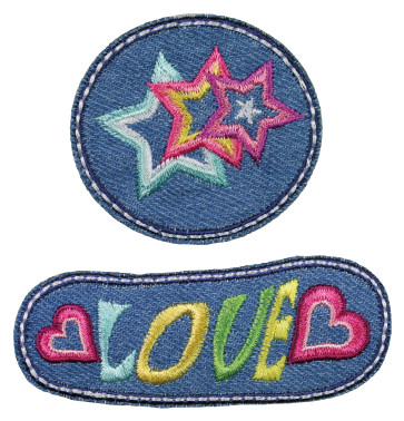 Prym Applikation Jeans Sterne, mehrfarbig #