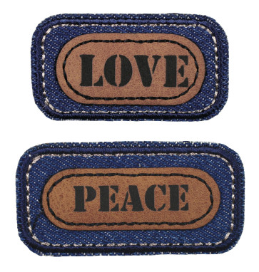 Prym Applikation Jeans LOVE, blau/braun #