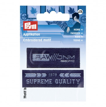 Prym Applikation Label SURPREME/RAW blau #