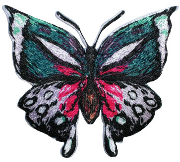 Prym Appl. Schmetterling aufbügel./selbstkl. grün/pink #