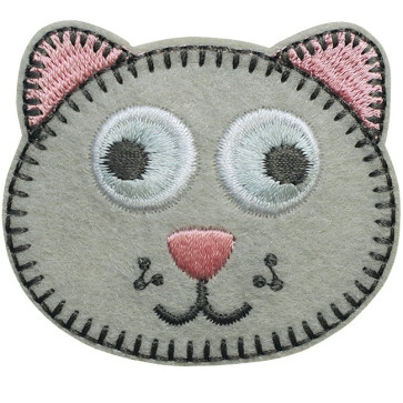 Prym Appl. Katze aufbügelbar/selbstklebend grau #