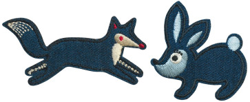 Prym Appl. Fuchs & Hase aufbügelbar/selbstklebend blau #