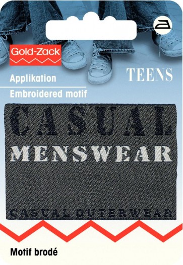 Prym Applikation Jeanslabel schwarz Rechteck Casual Menswear