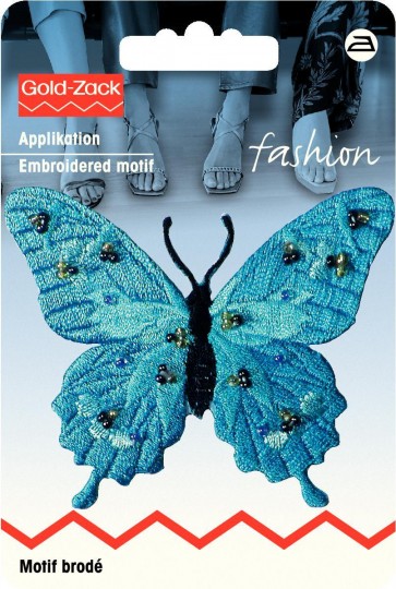 Prym Applikation Schmetterling exklusiv türkis mit Perlen