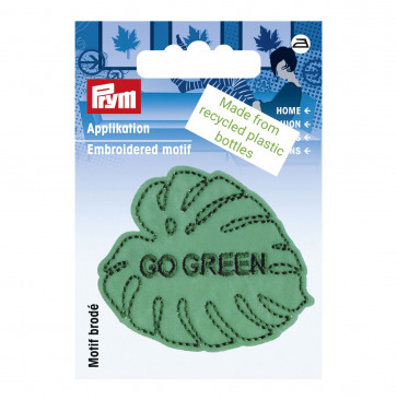 Prym Appl. recycelt Blatt GO GREEN