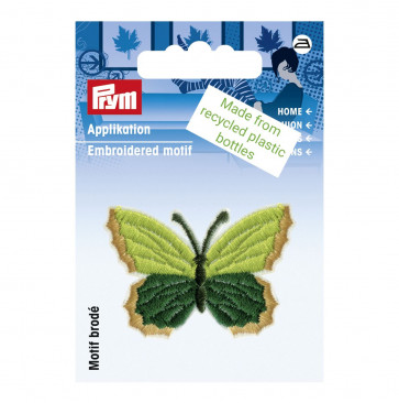 Prym Appl. recycelt Schmetterling grün