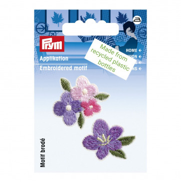 Prym Appl. recycelt Blumen violett