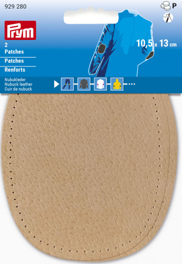 Prym Patches Nubukleder zum Annähen 10,5 x 13 cm beige