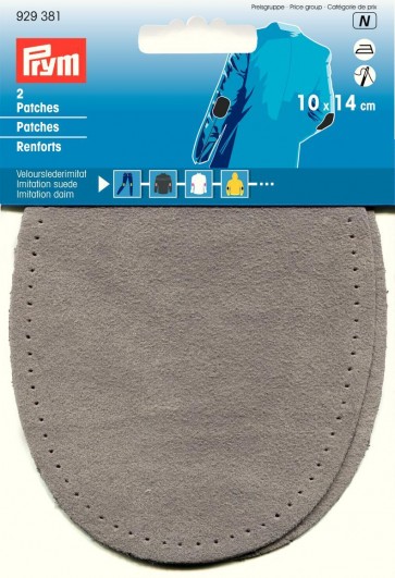 Prym Patches Velourslederimitat (bügeln) 10 x 14 cm hellgrau