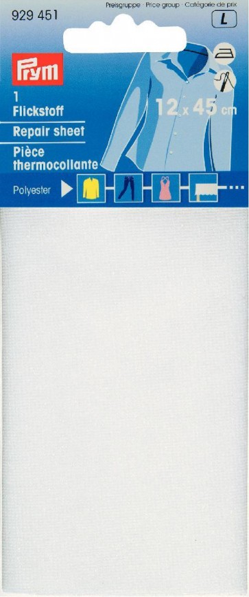 Prym Flickstoff PES (bügeln) 12 x 45 cm weiß