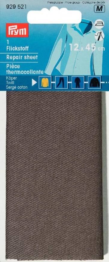 Prym Flickstoff Köper (bügeln) 12 x 45 cm grau