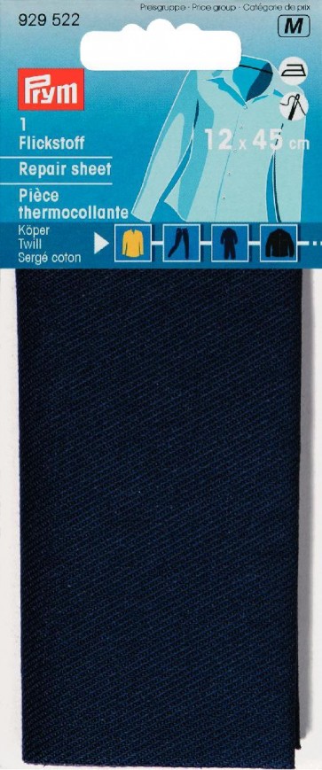 Prym Flickstoff Köper (bügeln) 12 x 45 cm blau