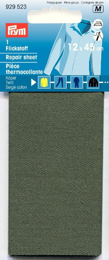 Prym Flickstoff Köper (bügeln) 12 x 45 cm oliv