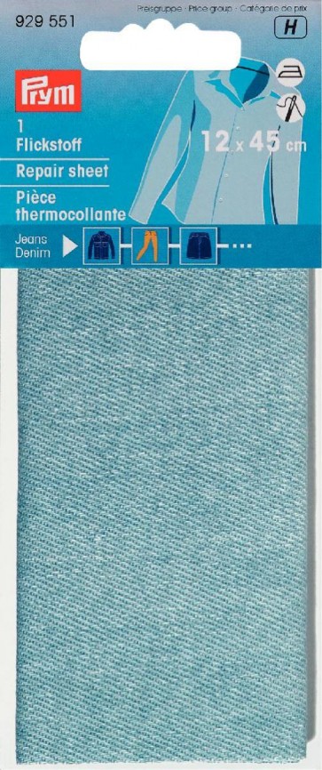 Prym Flickstoff Jeans (bügeln) 12 x 45 cm hellblau