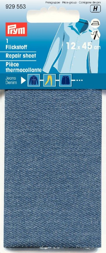 Prym Flickstoff Jeans (bügeln) 12 x 45 cm mittelblau