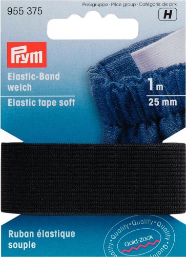 Prym Elastic-Band weich 25 mm schwarz