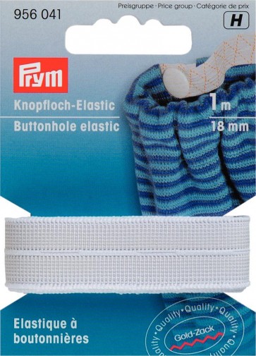 Prym Knopfloch-Elastic glattes Band 18 mm weiß