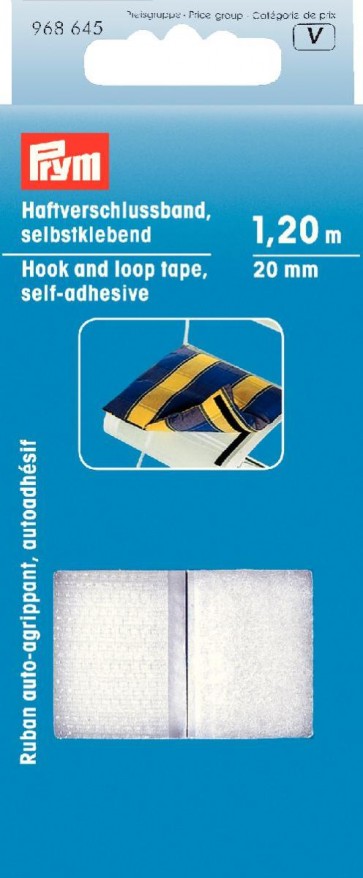 Prym Haftverschlussband selbstklebend 20 mm weiß
