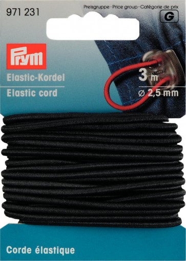 Prym Elastic-Kordel 2,5 mm schwarz