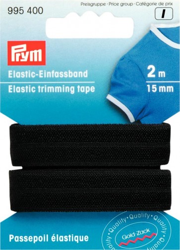 Prym Elastisches Einfaßband 15 mm schwarz