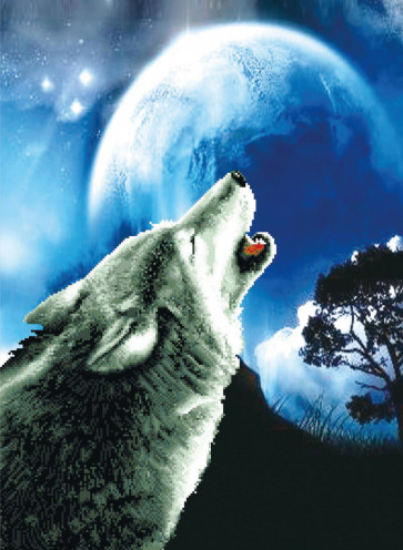 LADYBIRD Stickset Howling Wolf 46,4x63 cm