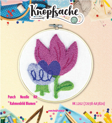 Punch Needle Kit Rahmen Blumen