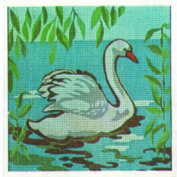 MILLER Gobelin "Schwan"  ca.22x22