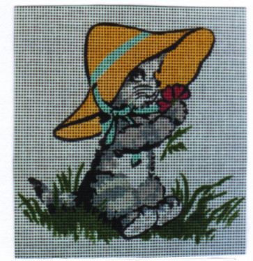 MILLER Gobelin "Katze mit Hut"  ca.22x22